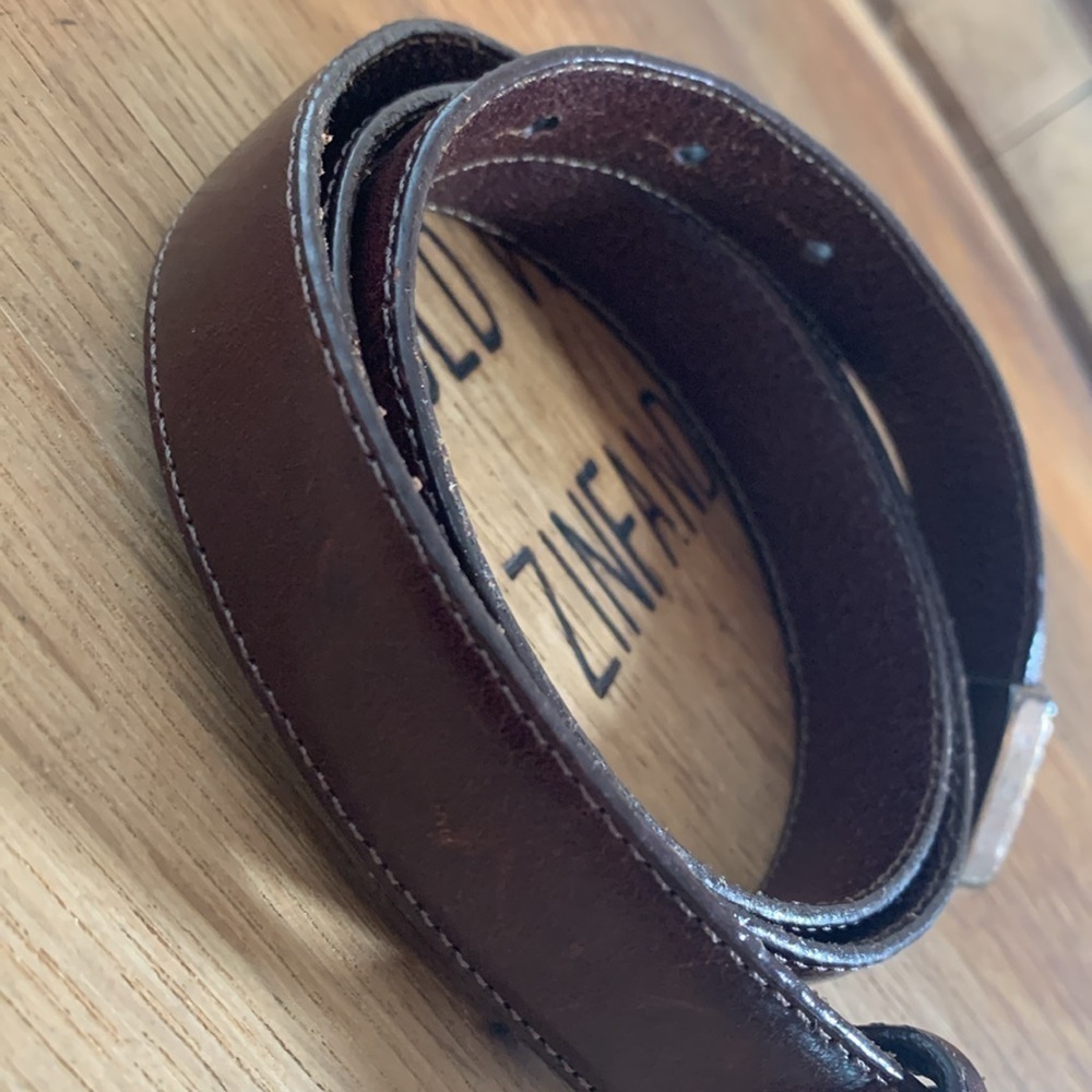 Brighton | Vintage 1995 Brown Leather Silver Celtic Knot Scroll Buckle Belt L - Picture 6 of 14